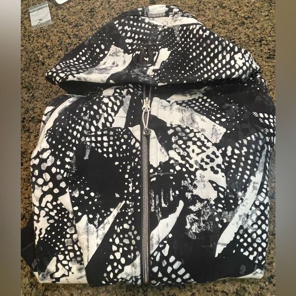 Lululemon Hoodie 6 Black White Static Mist Full Zip Scuba Sweatshirt Womens - Picture 8 of 12